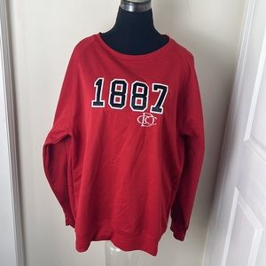 1987 Logo Red CrewNeck Sweatshirt Size Large